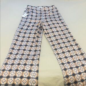 Babaton Lincoln Hexagonal Print Pants in Blue and Tan